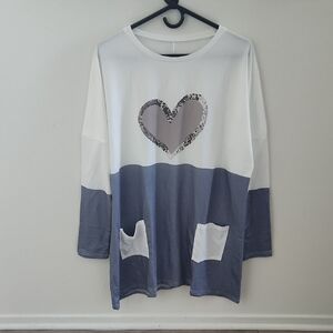 Heart Design Long Sleeve Top